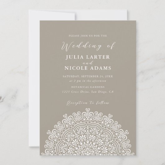 Invitation Retro Mexican Terrain Flourishing Mandala Wedding (Devant)