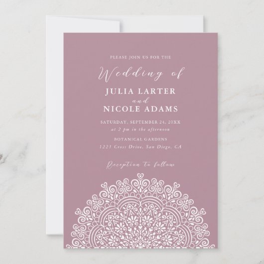 Invitation Retro Mexican Terrain Flourishing Mandala Wedding (Devant)