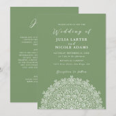 Invitation Retro Mexican Terrain Flourishing Mandala Wedding (Devant / Derrière)