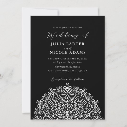 Invitation Retro Mexican Terrain Flourishing Mandala Wedding (Devant)