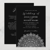 Invitation Retro Mexican Terrain Flourishing Mandala Wedding (Devant / Derrière)