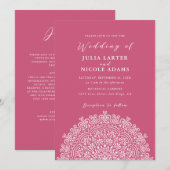 Invitation Retro Mexican Terrain Flourishing Mandala Wedding (Devant / Derrière)