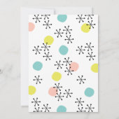 Invitation Retro Mid Century Ornements Gris Fête de Fêtes (Dos)