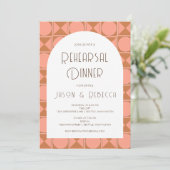 Invitation Retro Mid moderne Géométrique Pink Dîner de répéti (Debout devant)