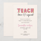 Invitation Rétro Mignonne | enseigner amour répéte (Devant / Derrière)