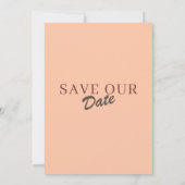 Invitation Retro Minimal Coral Peach Save The Date Wedding (Dos)