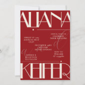 Invitation Rétro minimaliste À damiers Motif rouge Mariage (Devant)