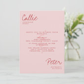 Invitation Rétro minimaliste manuscrit Mariage monochromatiqu (Debout devant)