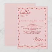 Invitation Rétro minimaliste manuscrit Mariage monochromatiqu (Devant / Derrière)