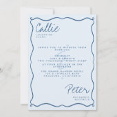 Invitation Rétro minimaliste manuscrit Mariage monochromatiqu (Devant)