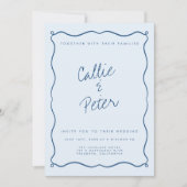 Invitation Rétro minimaliste manuscrit Mariage monochrome (Devant)