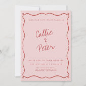 Invitation Rétro minimaliste manuscrit Mariage monochrome (Devant)