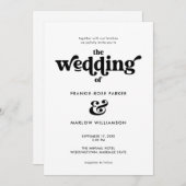 Invitation Rétro minimaliste moderne Mariage photo Décontract (Devant / Derrière)