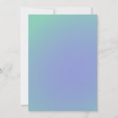 Invitation Retro Mint Bleu Vert Gradient Bat mitzvah mou (Dos)