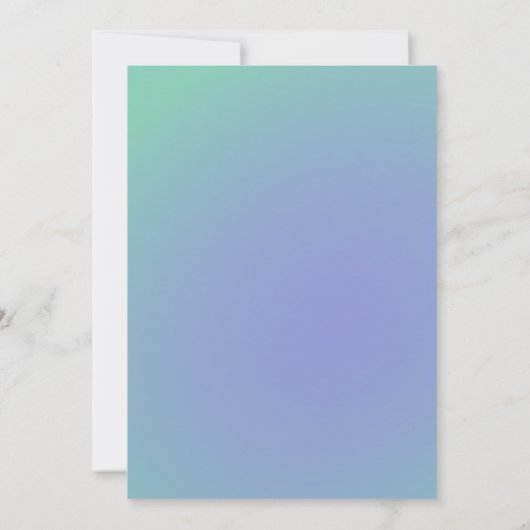 Invitation Retro Mint Bleu Vert Gradient Bat mitzvah mou (Dos)