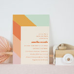 Invitation Retro Mint Orange Boho Stripes Baby shower mignon<br><div class="desc">Retro Mint Orange Boho Stripes mignonne Baby shower Invitation</div>
