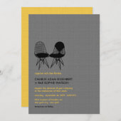 Invitation Retro Mod Chaise parfaite Paire Eames Mariage Invi (Devant / Derrière)