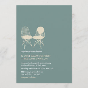 Invitation Retro Mod Perfect Président Pair Eames Wedding Inv