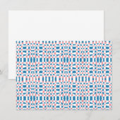 Invitation Retro Mod Rose Bleu Damier Abstrait (Devant / Derrière)