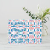 Invitation Retro Mod Rose Bleu Damier Abstrait (Debout devant)