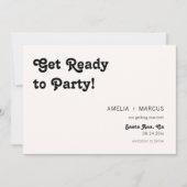 Invitation Retro Modern Chic Black Checker Enregistrer la dat (Devant)