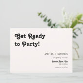 Invitation Retro Modern Chic Black Checker Enregistrer la dat (Debout devant)