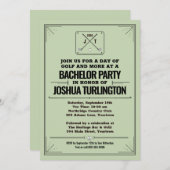 Invitation Retro Modern Golf Ouvert Bachelor Anniversaire (Devant / Derrière)