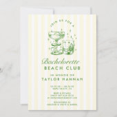 Invitation Retro Modern Yellow & Green Bachelorette Weekend (Devant)