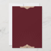 Invitation Retro Moderne Bourgogne Rusty Art Déco Mariage (Dos)