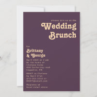 Rétro moderne | Brunch Mariage violet foncé