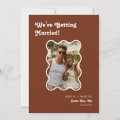 Invitation Retro Moderne Chic Checker en terre cuite Enregist (Devant)