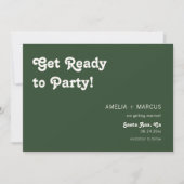 Invitation Retro Moderne Chic Dark Green Checker Enregistrer  (Devant)