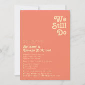Invitation Rétro moderne | Corail Nous Continuons À Vow Renou (Devant)