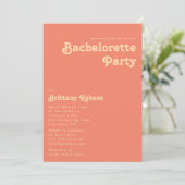 Invitation Rétro moderne | Coral Bachelorette Party (Debout devant)