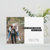 Invitation Retro Moderne Étiquette Maker Enregistrer la date (Debout devant)