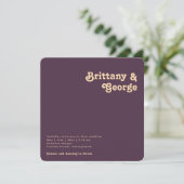 Invitation Rétro moderne | Mariage Arêtes arrondies Carrés vi (Debout devant)