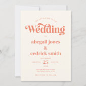 Invitation Rétro Moderne Minimaliste Pastel Mariage d'été (Devant)