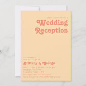 Invitation Rétro moderne | Réception de mariage à la crème or (Devant)