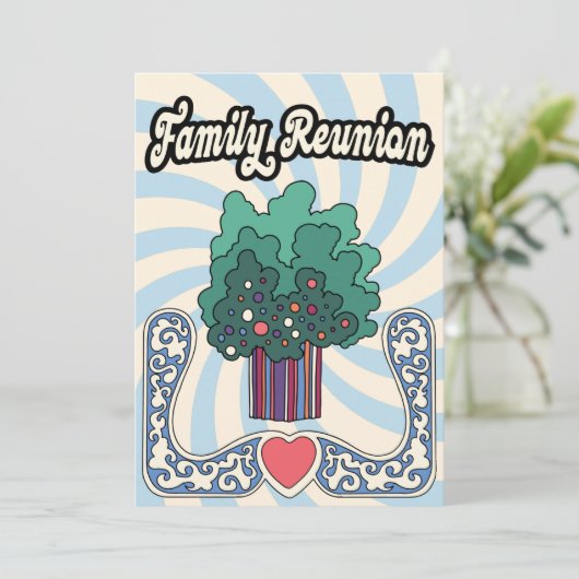 Invitation Retro Moderne Reunion Familiale (Debout devant)