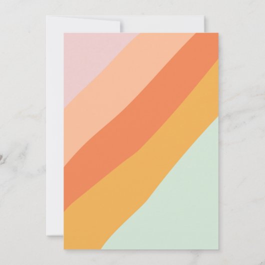 Invitation Retro Moderne Script Pastel Stripe Gradupe Party (Dos)