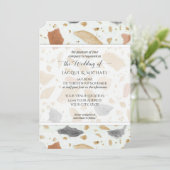 Invitation Rétro Moderne Terrazzo Terracotta Mariage Abstrait (Debout devant)
