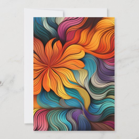 Invitation Retro Moderne Turquoise Orange Psychédélique 70e A (Dos)