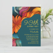 Invitation Retro Moderne Turquoise Orange Psychédélique 90e A (Debout devant)