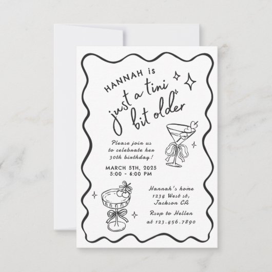 Invitation Rétro Moderne Un Peu Plus Âgé 30e Anniversaire (Devant)