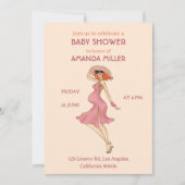 Invitation Retro Mommy Redhead Baby shower Party (Devant)