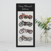 Invitation RETRO MOTORCYCLES PARTI Rouge Noir Blanc Gris (Debout devant)