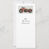 Invitation RETRO MOTORCYCLES PARTI Rouge Noir Blanc Gris (Dos)