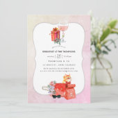 Invitation Retro Movie Noël Petit-déjeuner (Debout devant)