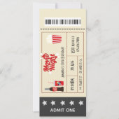 Invitation Retro Movie Nuit Anniversaire Billet ajouter la ph (Devant)