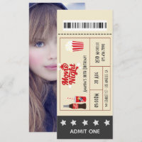 Retro Movie Nuit Anniversaire Billet ajouter la ph